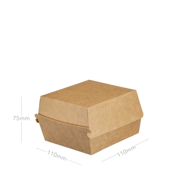 Burger-Box, braun, 110x110x75mm, Pappe, 600 Stk.