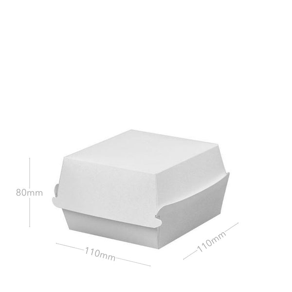 Burger-Box, weiß, 110x110x80mm, Pappe, 600 Stk.