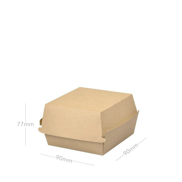 Burger-Box klein, braun, 90x90x77mm, Kraftpapier, 1000 Stk.