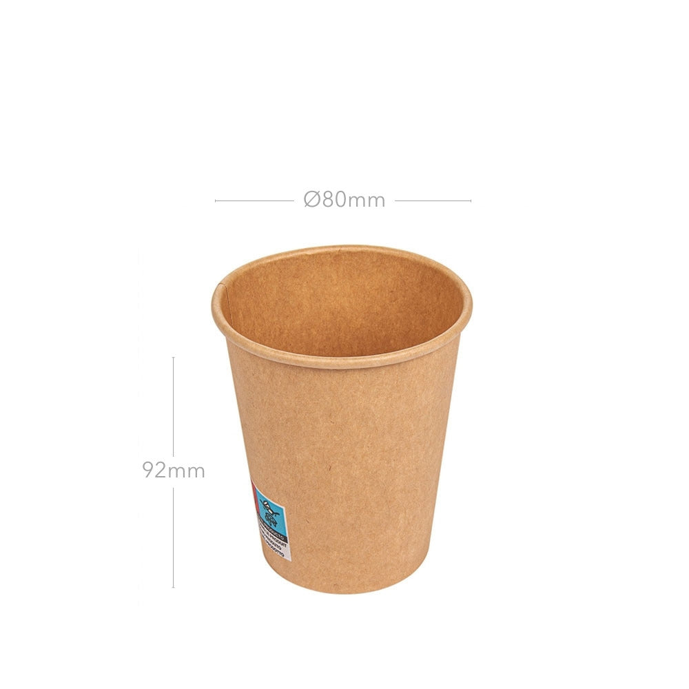 2400x Kaffeebecher 200ml, Ø80x92mm, Pappbecher, Heißgetränke, braun – Packoa