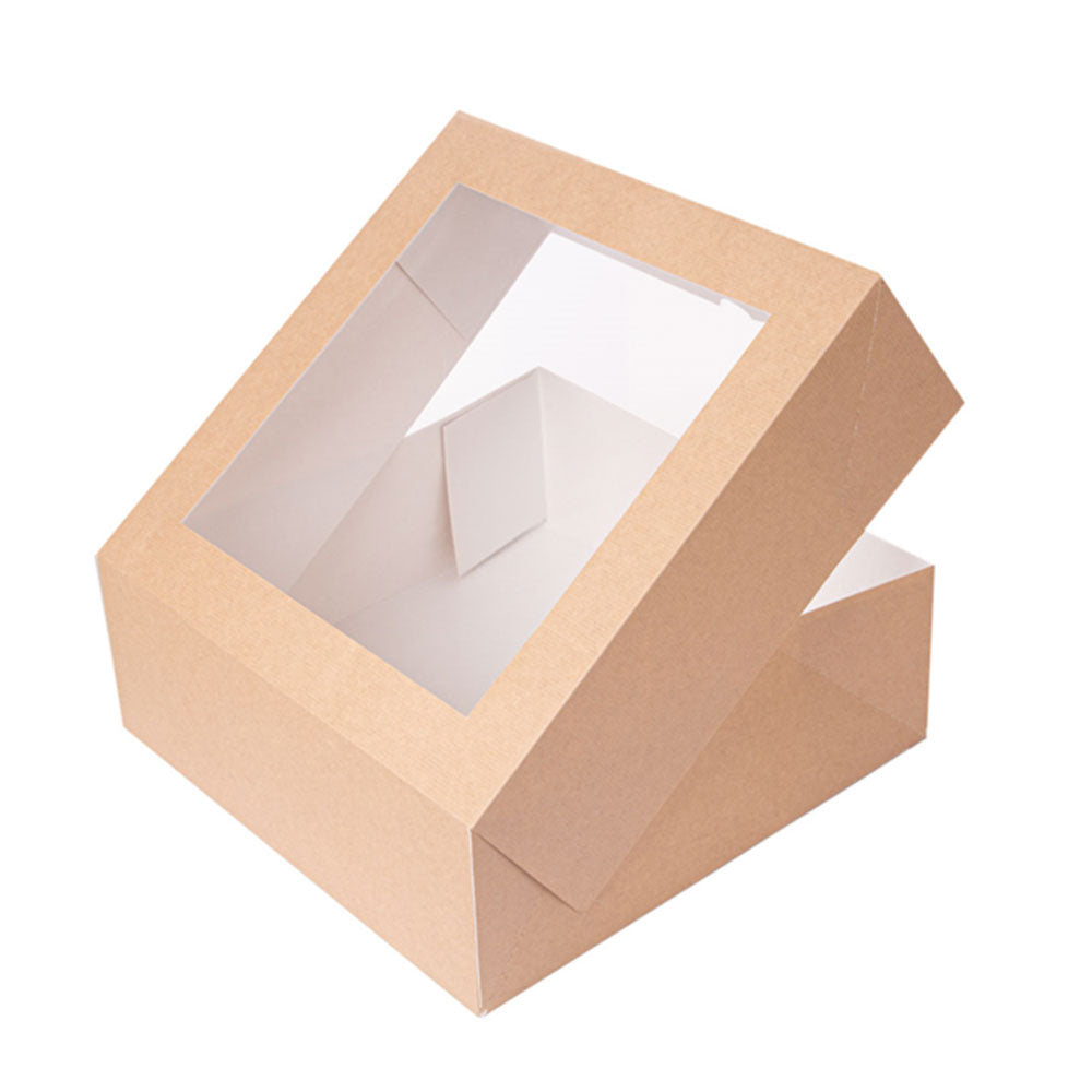 200 Kuchen-Boxen 230x230x75mm, braun, THE PACK® – Packoa