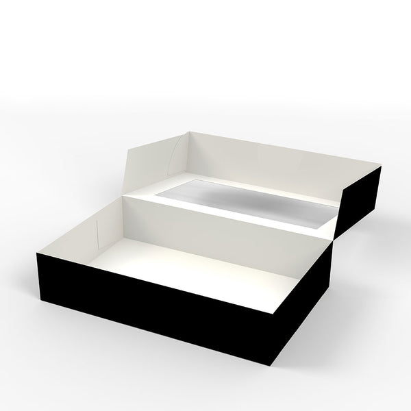 Sushi Box L, Papier, 190x130x50mm, schwarz, mit Fenster, 210 Stk.