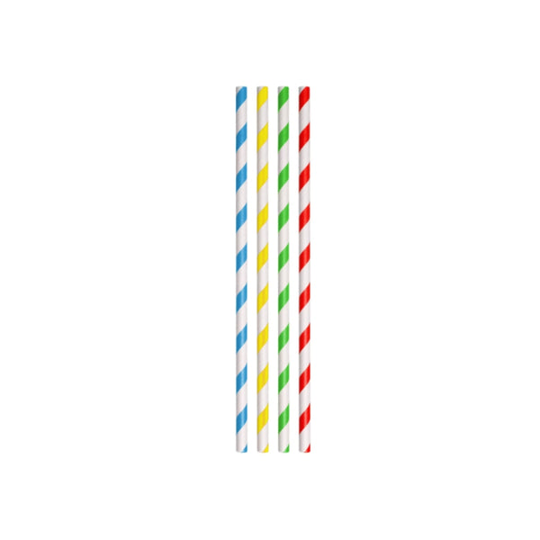 Papier-Trinkhalme, Jumbo, bunt-gestreift, Ø6x200mm, 500 Stk.
