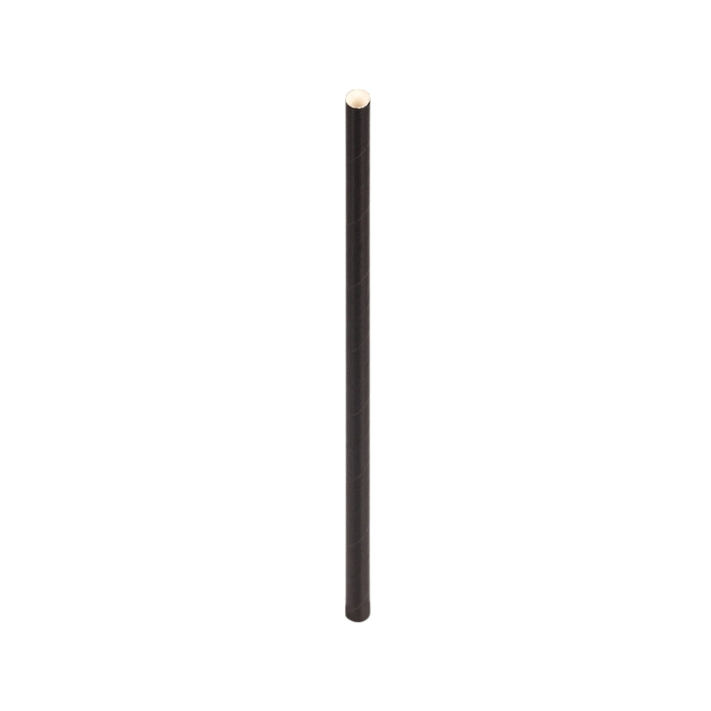 Papier-Trinkhalme, einzeln-verpackt, XL, schwarz, Ø8x250mm, 500 Stk.