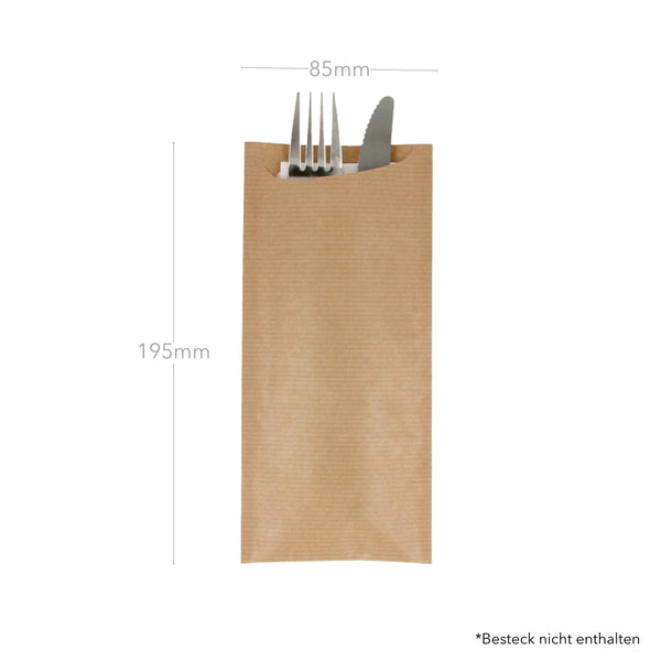 Bestecktaschen + Serviette, 85x195m, Papier, Just-In-Time, 250 Sets