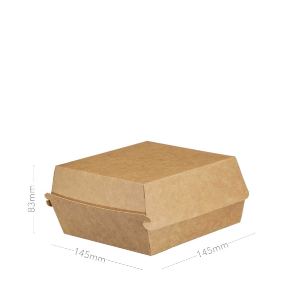 Burger-Box XL, plastikfrei, braun, 145x145x83mm, Pappe, 450 Stk.