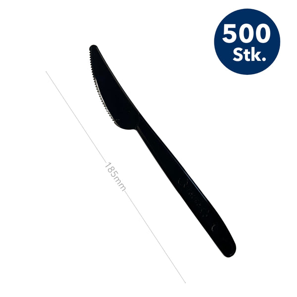 Mehrweg-Messer, 18,5cm, PP, schwarz, 500 Stk.