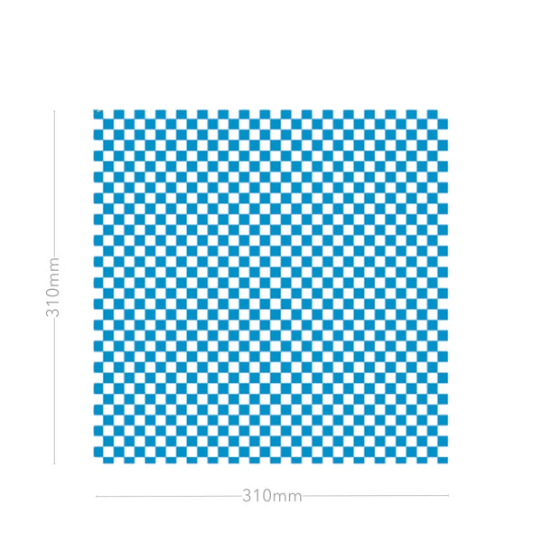 Burgerpapier, fettabweisend, 31x31cm, blau/weiß-kariert, 1000 Stk.