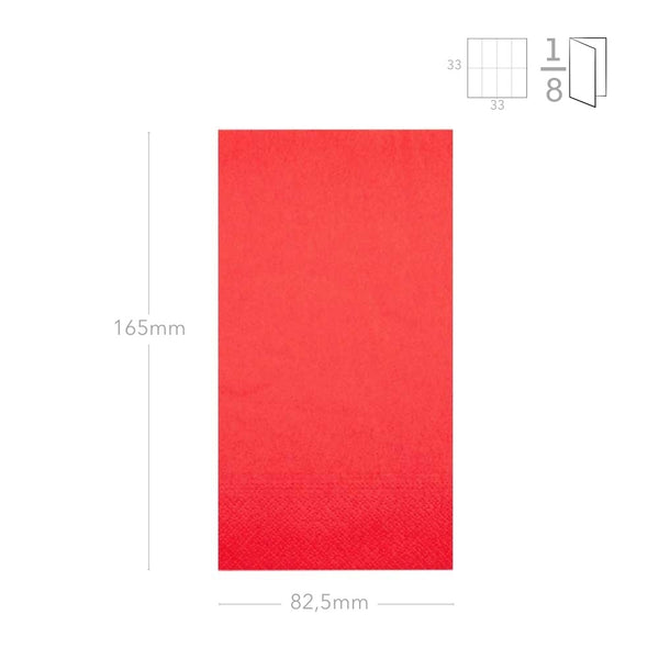 Servietten rot, 3-lg, 33x33cm, 1/8 F., 1600 Stk.