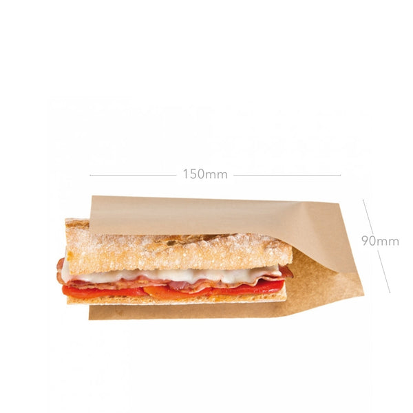 Sandwich-Beutel, 2-seitig offen, 21x9cm, braun, 1000 Stk.
