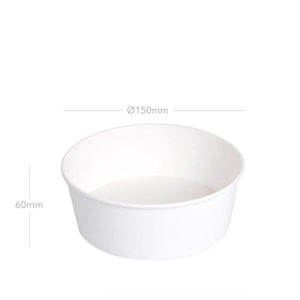 Salat-Schalen, weiß, Karton, 750ml, Ø150x60mm, 300 Stk.