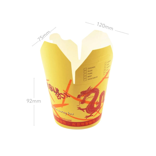 Asia-Faltbox, Drachen-Motiv, 26oz 750ml, Papier, 500 Stk.