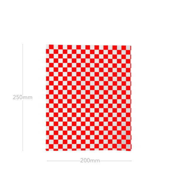 Mini-Burgerpapier, fettabweisend, 20x25cm, rot/weiß-kariert, 1000 Stk.