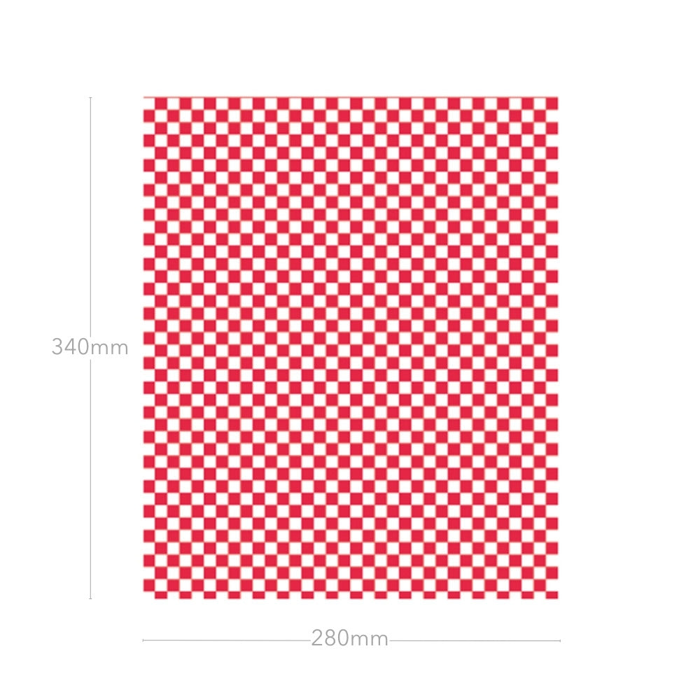 1000x Burgerpapier 28x34cm, fettabweisend, rot-weiß-kariert – Packoa
