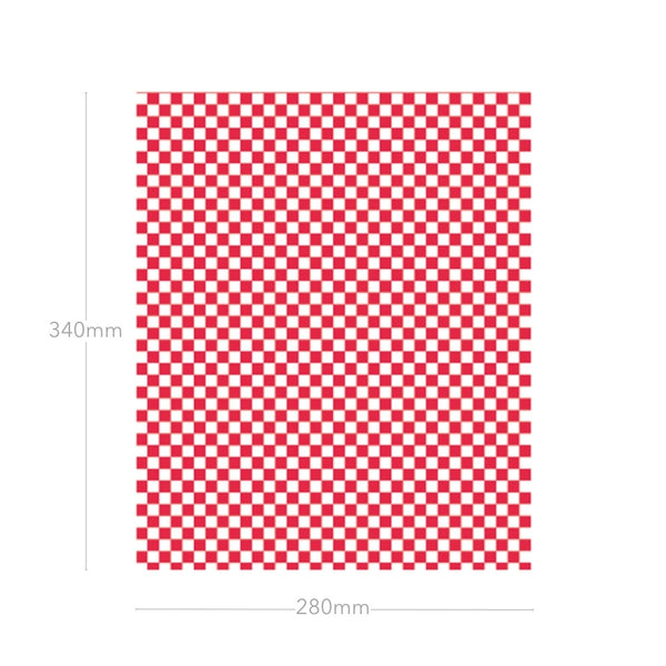 Burgerpapier, fettabweisend, 28x34cm, rot/weiß-kariert, 1000 Stk.