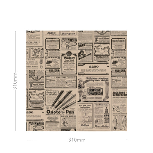 Burgerpapier, fettabweisend, 31x31cm, braun, Newspaper, 1000 Stk.