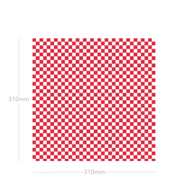 Burgerpapier, fettabweisend, 31x31cm, rot/weiß-kariert, 1000 Stk.