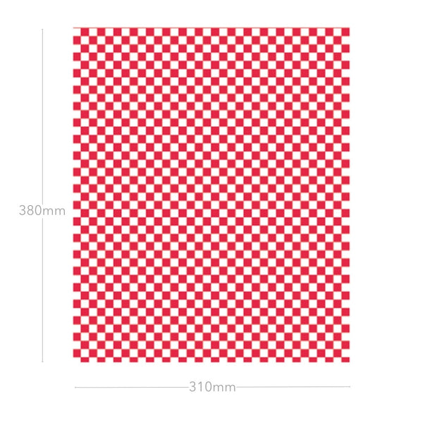 Burgerpapier, fettabweisend, 31x38cm, rot/weiß-kariert, 1000 Stk.