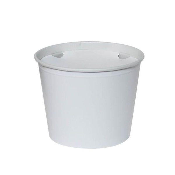Papp-Bucket 4100ml, weiß, Ø21,5x17cm, inkl. Deckel, 114 Sets