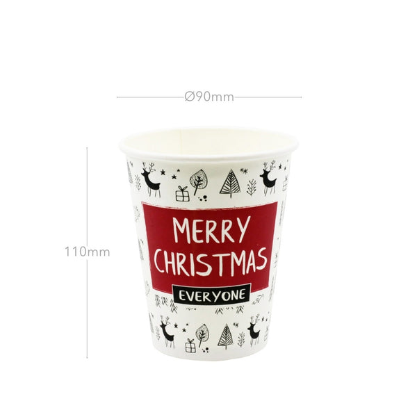 Merry Christmas Coffee To-Go Pappbecher 300ml, Ø90 x 110mm, 1000 Stk.