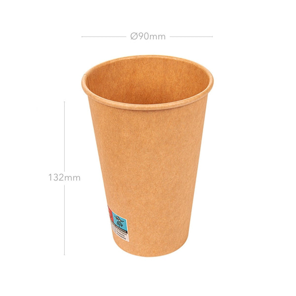 Coffee To-Go Pappbecher 400ml, kraft-braun, Ø90 x 132mm, 1000 Stk.