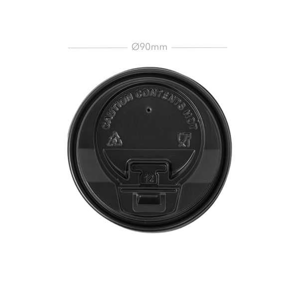 Coffee To-Go Deckel, PP, Ø90mm, schwarz, 1000 Stk.