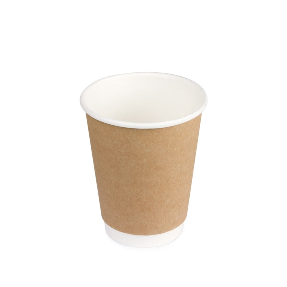 Doppelwand-Pappbecher 12oz, 300ml, kraft-braun, Ø90 x 110mm, 500 Stk.
