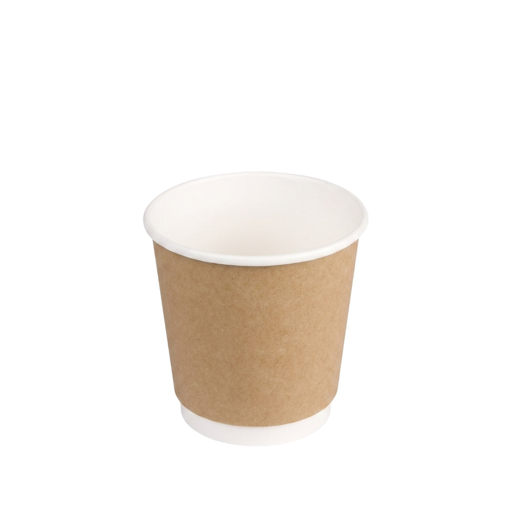 Doppelwand-Pappbecher 8oz, 200ml, kraft-braun, Ø90 x 85mm, 500 Stk.