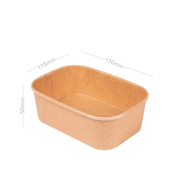 Karton-Schalen, 750ml, eckig, 170x115x50mm, 300 Stk.
