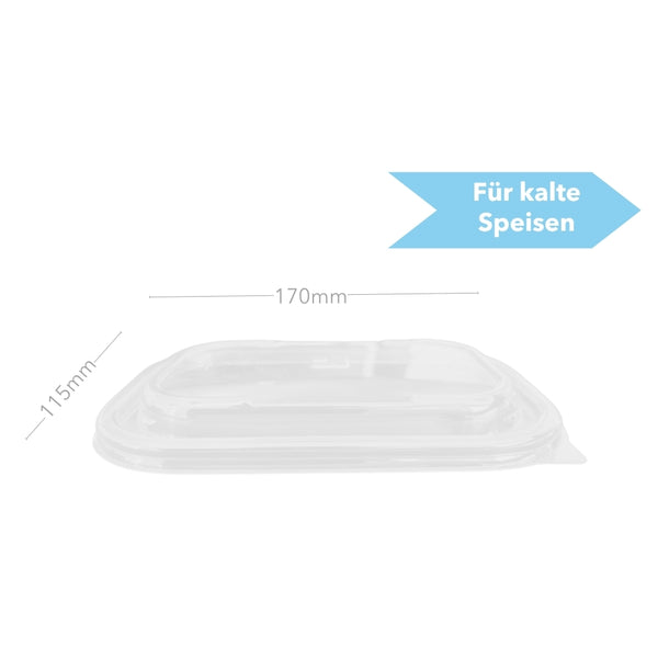 rPET-Deckel 170x115mm für Karton-Schale 750/1000ml, 300 Stk.