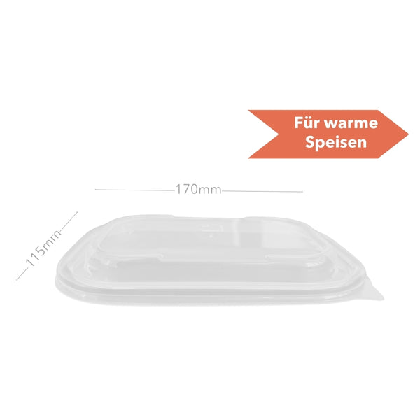 PP-Deckel 170x115mm für Karton-Schale 750/1000ml, 300 Stk.