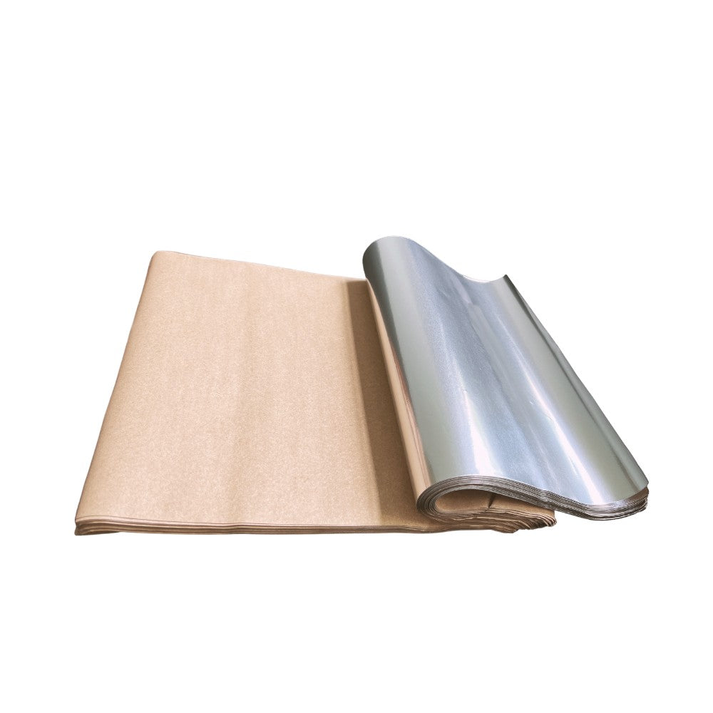 Einschlagpapier 43x34cm, Kraftpapier, Alu-beschichtet, braun, 1000 Stk.