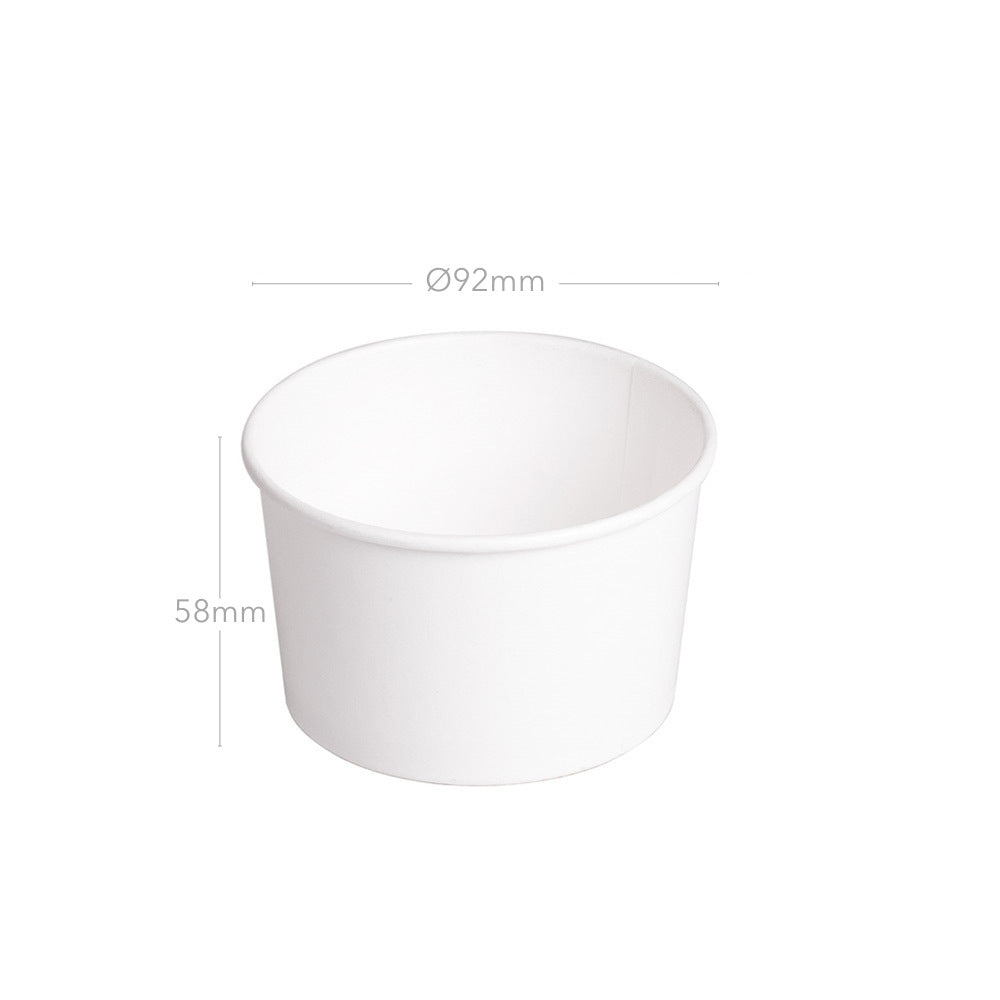600x Eisbecher 245ml, Ø92x58mm, Pappe, weiß – Packoa