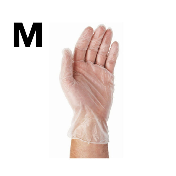 Vinyl - Einweghandschuhe, Größe M, transparent, ungepudert, 100 Stk.