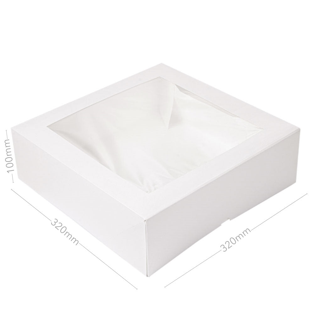 kuchen aufbewahren box 100x Kuchen-Boxen 320x320x100mm, weiß, THE PACK® – Packoa