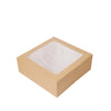 Kuchen Box, 160x160x80mm, Karton, braun, mit Sichtfenster, THE PACK®, 200 Stk.