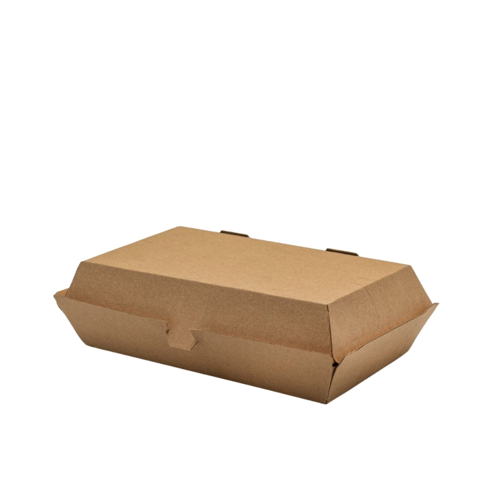 Lunchbox M, Wellpappe, kraftbraun, 190x110x70mm, 200 Stk.