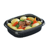 MW-Schale unget. 1000ml, schwarz, PP, inkl. Deckel, 215x170x50mm, 320 Sets