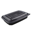 MW-Schale unget. 1200ml, schwarz, PP, inkl. Deckel, 250x185x40mm, 200 Sets