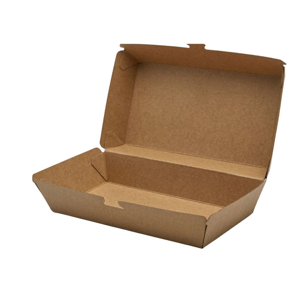 Lunchbox M, Wellpappe, kraftbraun, 190x110x70mm, 200 Stk.