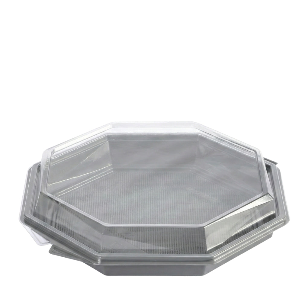 Duni Octaview® Box, APET 1869ml, 305x305x60mm, grau, 96 Stk.
