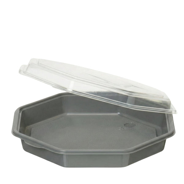 Duni Octaview® Box, APET 1869ml, 305x305x60mm, grau, 96 Stk.