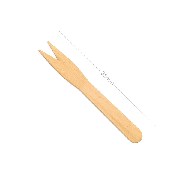 Holz-Pommesgabel, 8,5cm, 100% Bio, 1000 Stk.