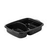 MW-Menüschale 2-get. 950ml, schwarz, PP, 253x185x57mm, 300 Stk.