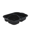MW-Menüschale 3-get. 850ml, schwarz, PP, 253x185x57mm, 300 Stk.