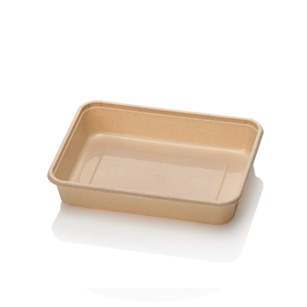 PP Rechteckschale 500ml, 183x135x35mm, beige, 500 Stk.