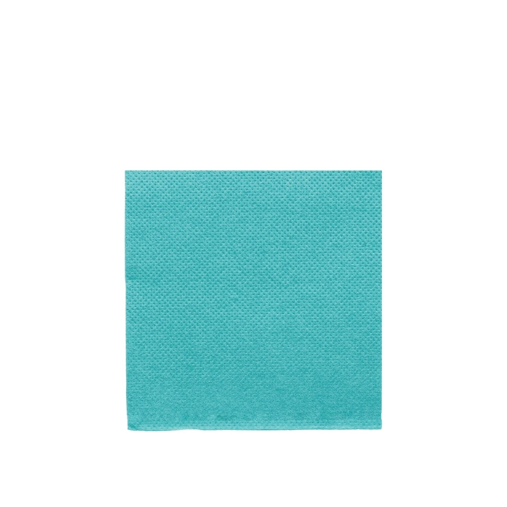 Cocktail-Servietten 2-lg, 20x20cm, 1/4 F., türkisblau, 2400 Stk.