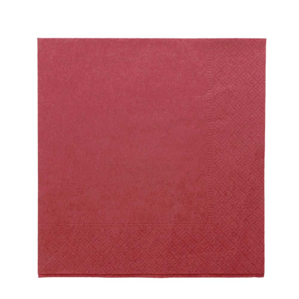 Servietten bordeaux, 3-lg, 40x40cm, 1/4 F., 1500 Stk.