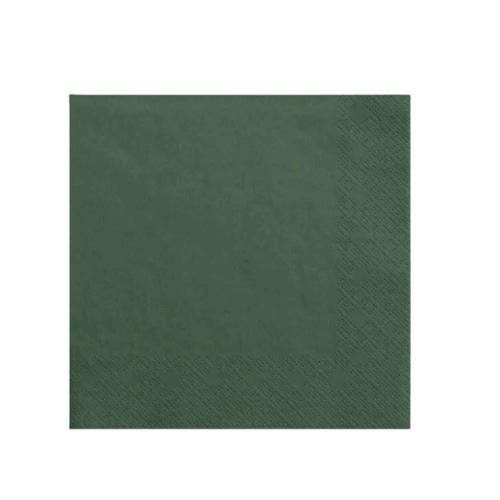 Servietten dunkelgrün, 3-lg, 33x33cm, 1/4 F., 1500 Stk.