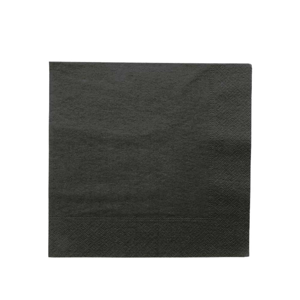 Servietten schwarz, 3-lg, 33x33cm, 1/4 F., 1600 Stk.